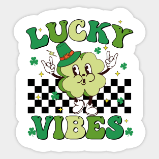 Groovy Lucky Vibes St Patrick's Day Teachers, Teacher Irish Sticker